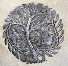 Garden Tree of Life Haitian Recycled Oil Drum Wall Art, 15" x 15"