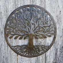 Steel Drum Organic Tree of Life Recycled Metal Art from Haiti , 23" X 23"