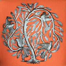 Leaving the Nest Garden Tree of Life, Haitian Metal Art, Steel Drum, Outdoor, Indoor Decor 15" X 15"