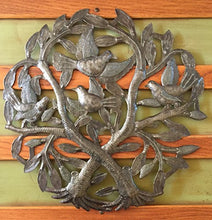 Crossing Trees Metal Wall Art Handmade in Haiti From Recycled Drums 15" X 15"