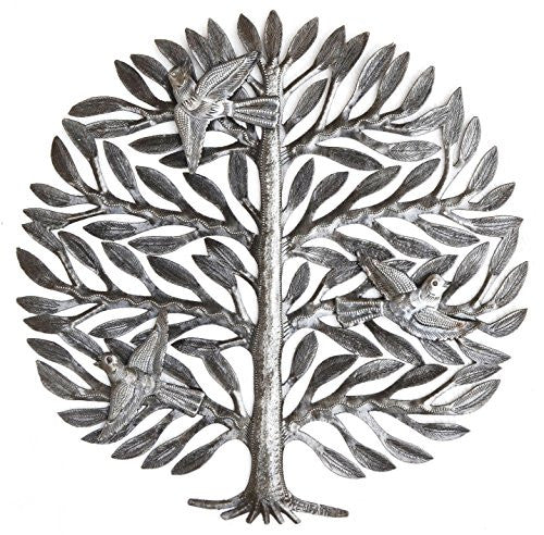 Family Tree, Haitian Drum Art, Metal Tree Wall Decor, Tree of Life, 15