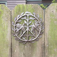 Peace Sign Haitian Metal Recycled Outdoor Art Wall Sculpture, 12" x 12"